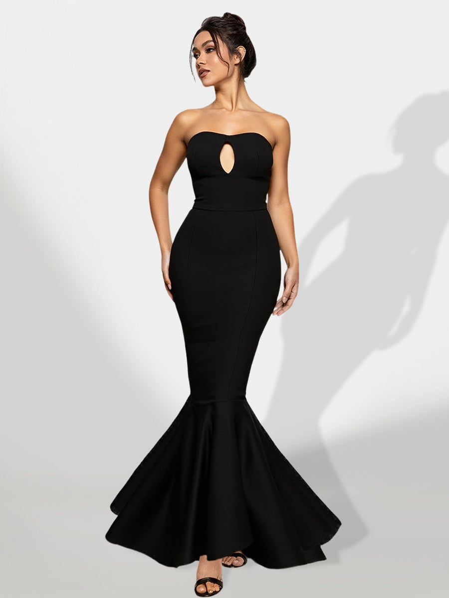 Fishtail Dress with Cut and Seamless Design