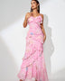 Open Back Jacquard Ruffle Maxi Dress - Opulent Empire