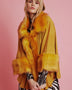 Yellow Faux Fur Suede Cape Jacket-0