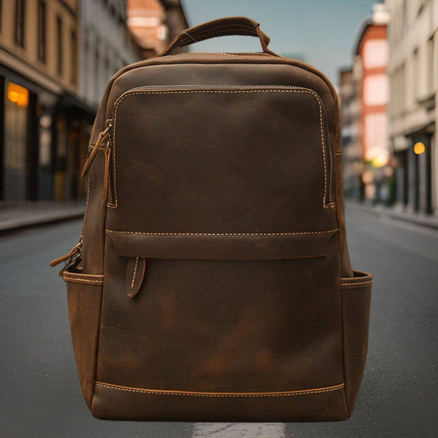 Sebastian™ — Classic Genuine Leather Backpack Brown Men's Statement Handbag