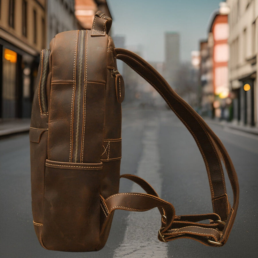 Sebastian™ — Classic Genuine Leather Backpack Brown Men's Statement Handbag, alternate view 2