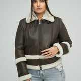 Brown Merino Shearling Leather Jacket-1