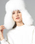 White Genuine Arctic Fox Fur Sheepskin Hat