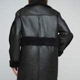 Black Sheepskin Bomber Jacket-1