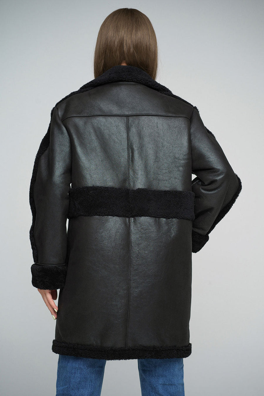 Indira Beaumont — Black Sheepskin Bomber Jacket, alternate view 2