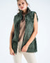Olive Geniune Reversible Sheepskin Fur Vest