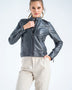 Gray Genuine Cropped Leather Jacket-0