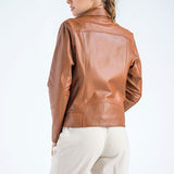 Cognac Genuine Classic Cut Leather Jacket-1