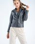 Gray Genuine Classic Cut Leather Jacket-0