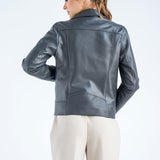 Gray Genuine Classic Cut Leather Jacket-1