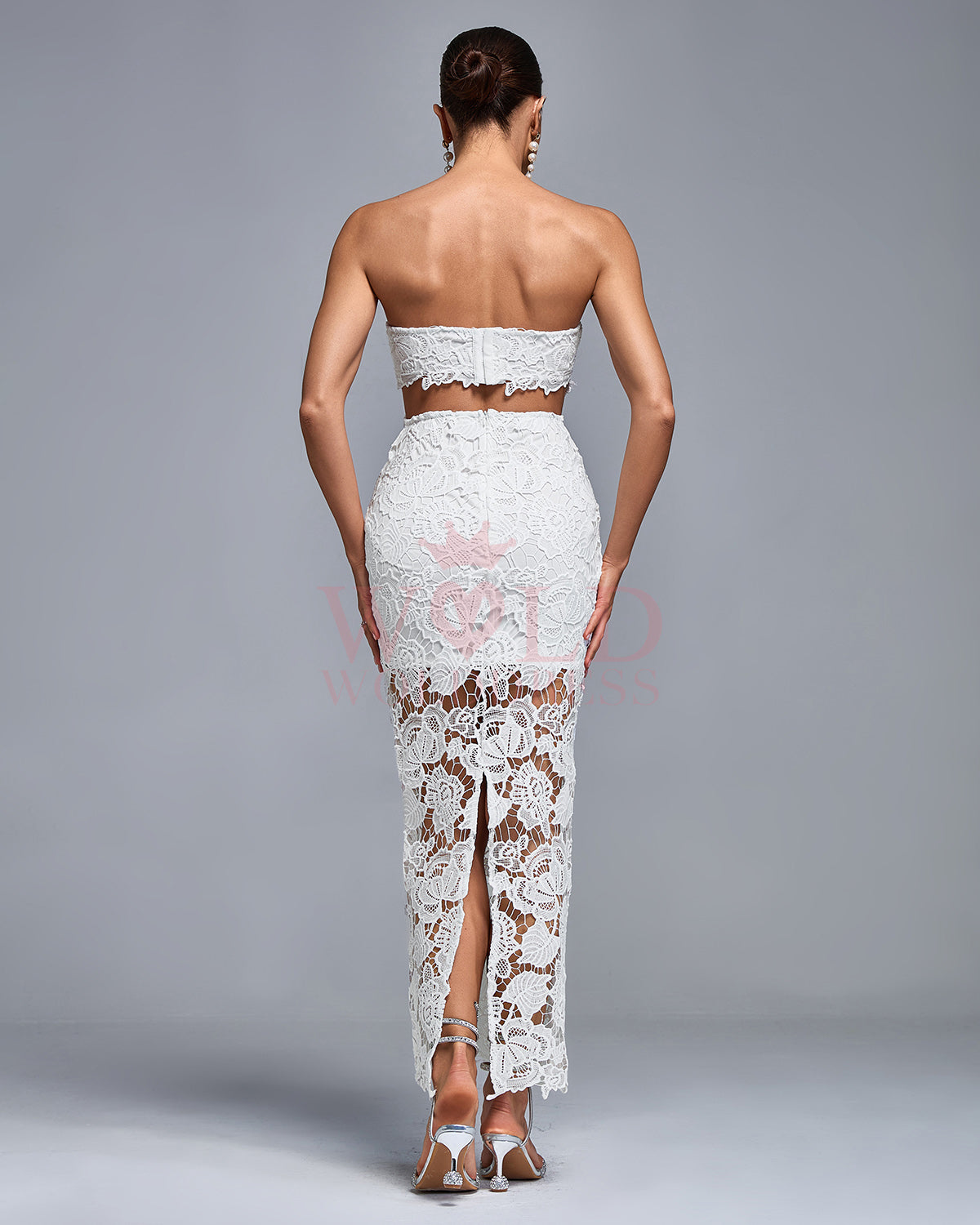 Ivory Lefèvre — Lace Floral Cutout Bustier Maxi Dress, alternate view 5