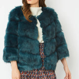 Teal Faux Fur Ella Coat-1