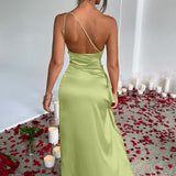 Selene Beaumont — Elegant One-Shoulder Satin Backless Maxi Dress, alternate view 22