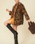 Tiger Print Mocha Faux Fur Midi Coat