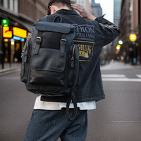 Wyatt™ — Exquisite Leather Backpack Black Men's Statement Handbag