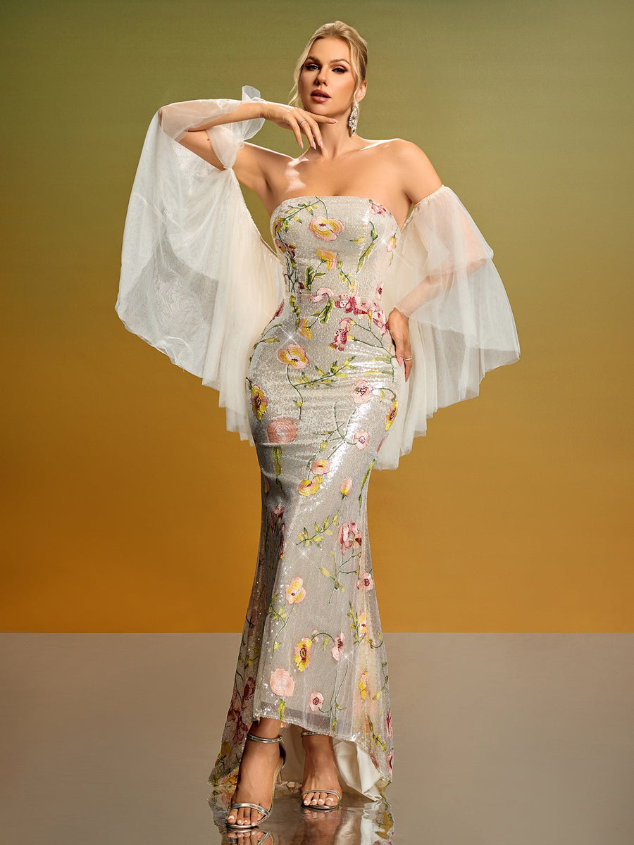 Elegant Fishtail Design Evening Gown for Engagements