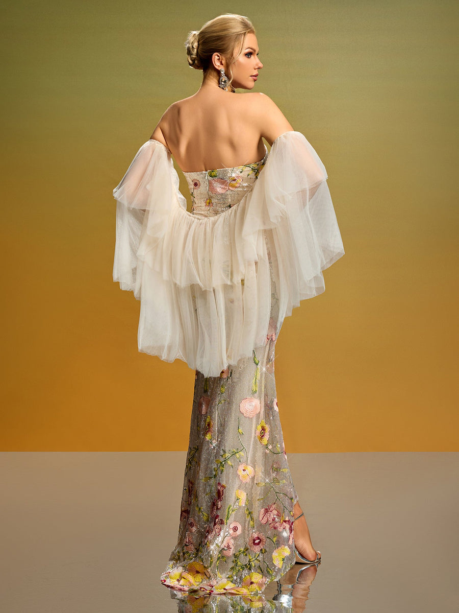 Elegant Fishtail Design Evening Gown for Engagements