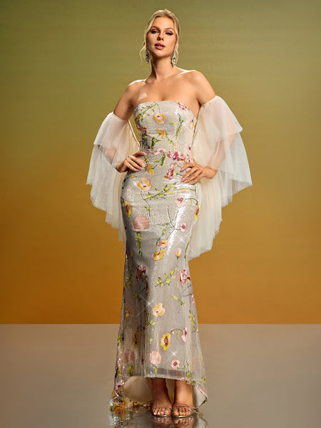 Elegant Fishtail Design Evening Gown for Engagements