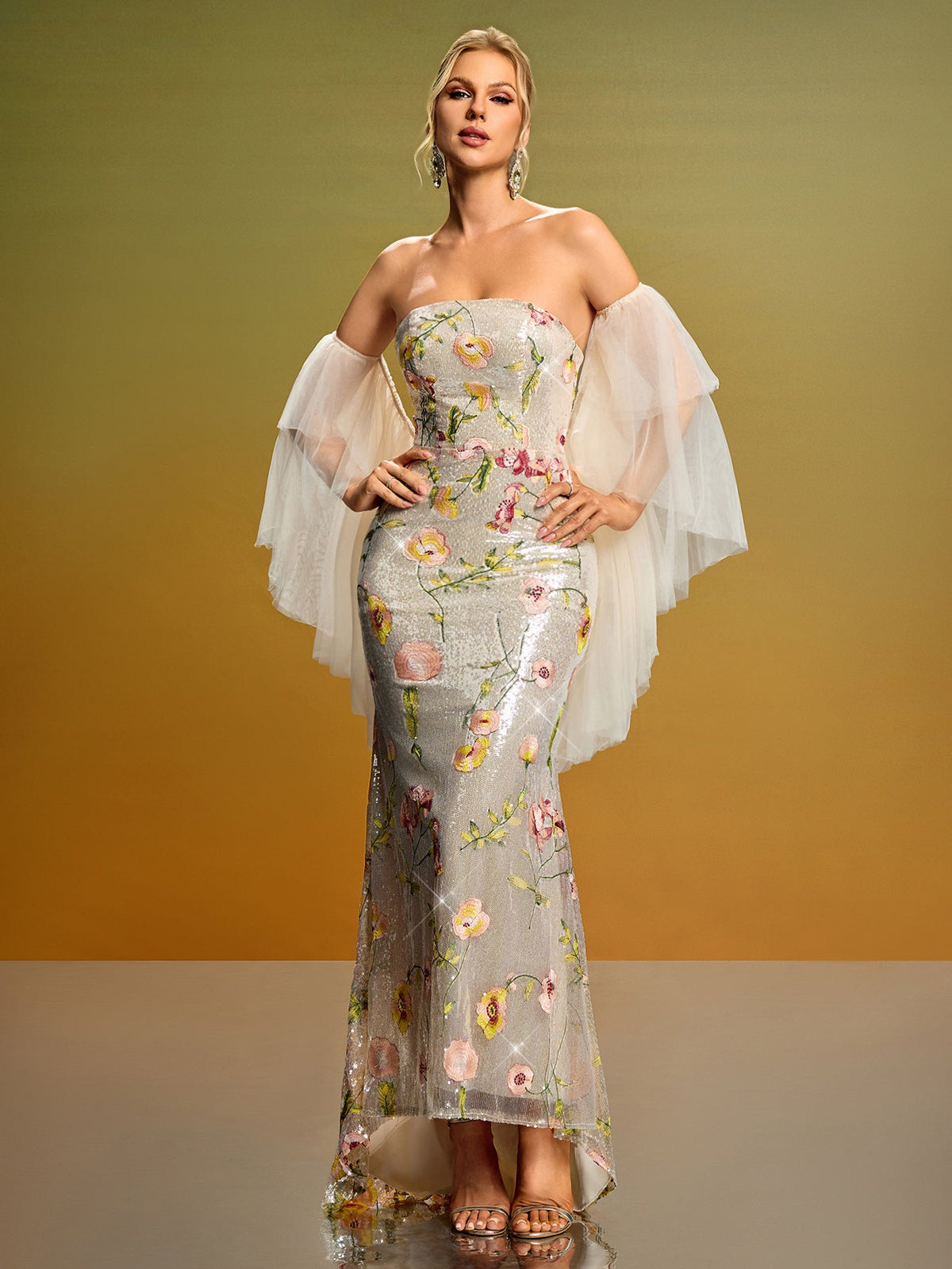 Yvette Delacroix — Elegant Fishtail Design Evening Gown for Engagements, alternate view 5