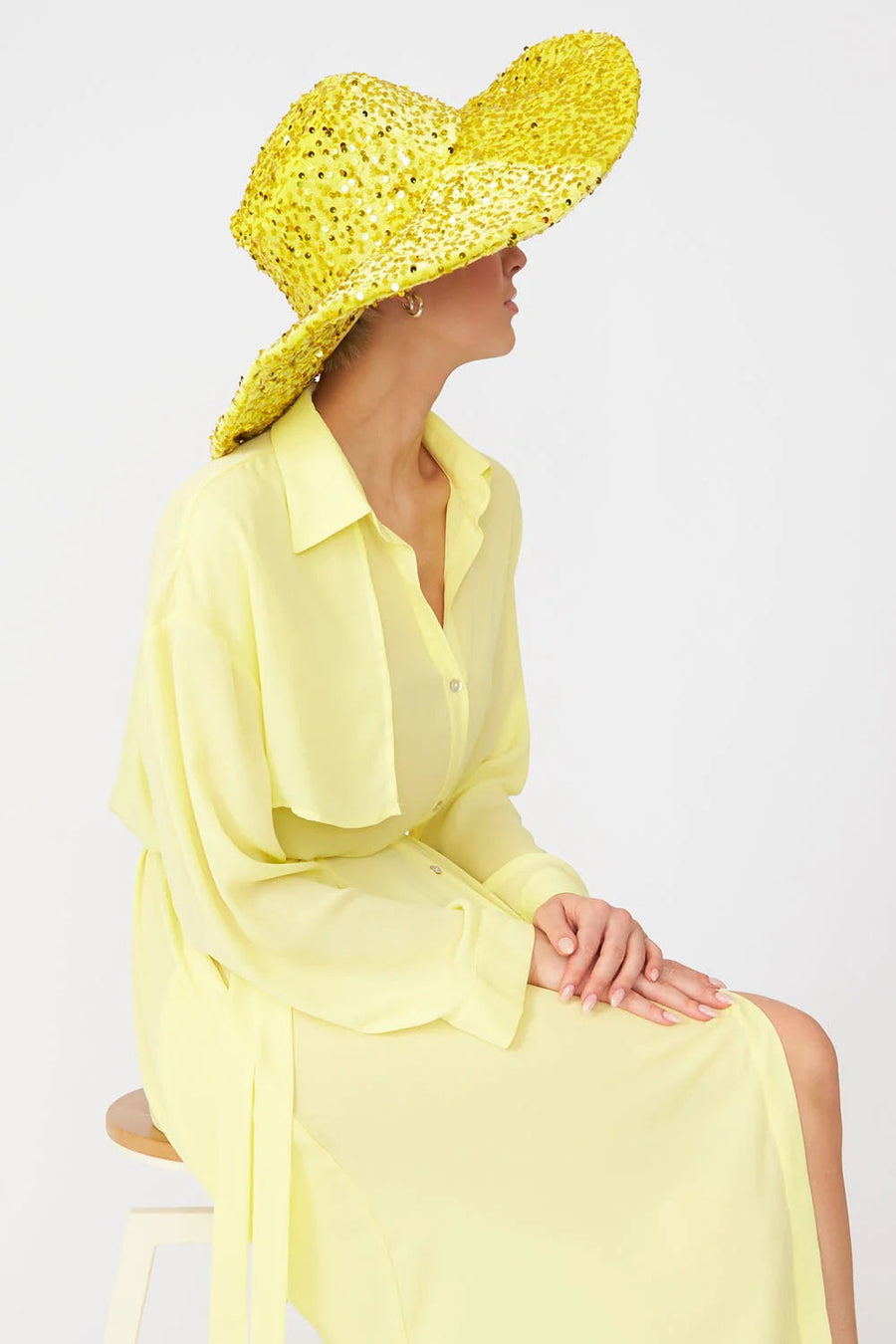 Rowan Versailles — Yellow Sequin Handmade Flapper Hat