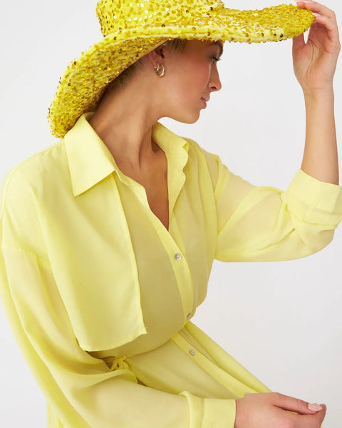Yellow Sequin Handmade Flapper Hat