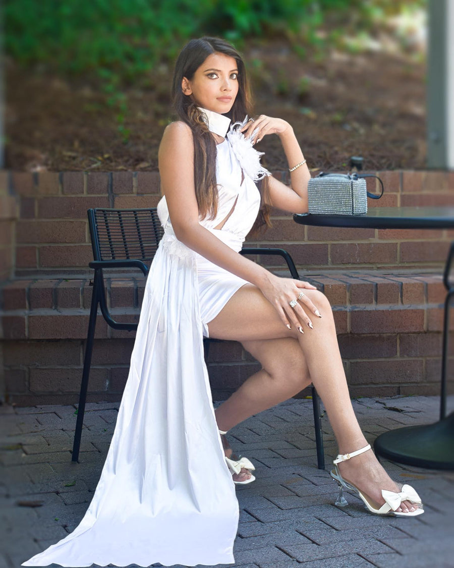 Ciel Lefèvre — Elegant Asymmetric Satin One-Shoulder Mini Dress