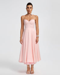 Hollis Lefèvre — Medium-Length Pink Ballerina Dress with Open Back for Sophisticated Elegance, alternate view 5