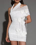 Mini Dress with Swan Flower Lace