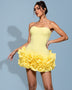 Mini Satin Dress with Ruffles and Laces for an Elegant and Feminine Look