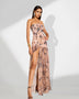 Long Maxi Floral Print Dress with a Sparkling Slit