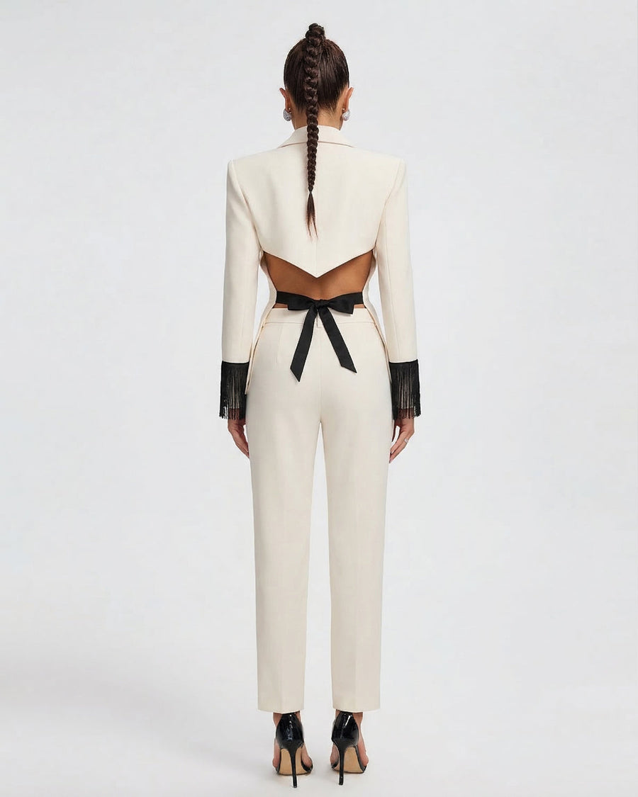 Fable Capri — Open-Back Tassels Casual Suit Set, alternate view 2