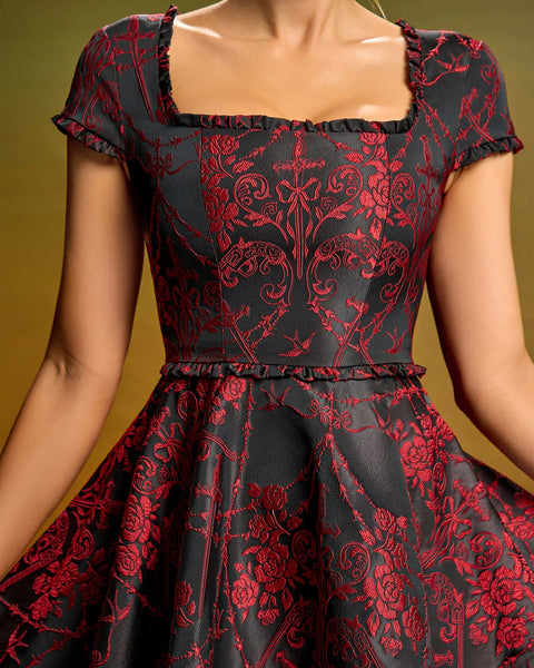 Mini A-line embroidered floral dress for a stylish and trendy look