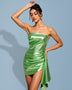 Brightly colored shiny PU ruffled clothing