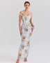 Lace Trim Floral Slit Dress