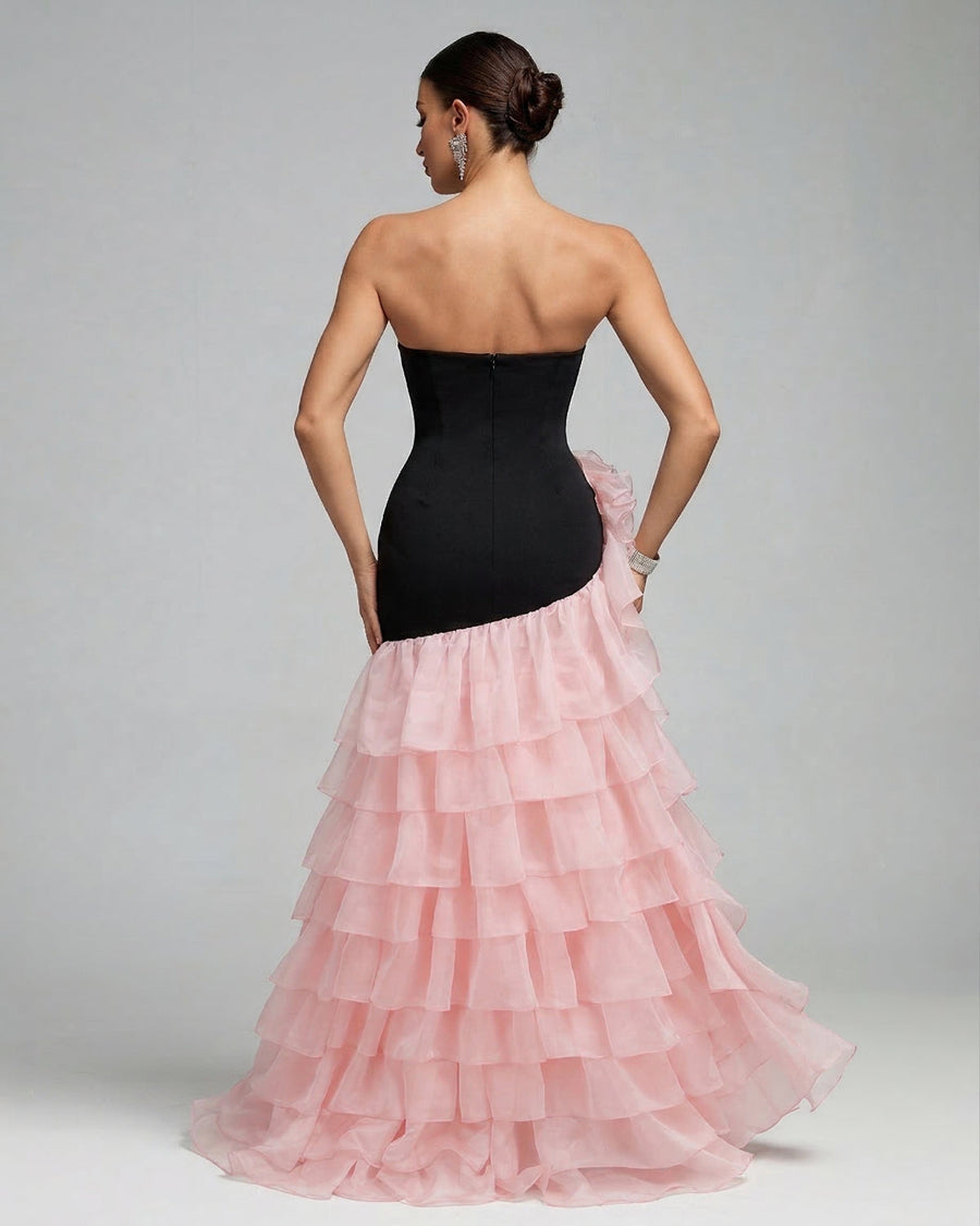 Blaise Capri — Strapless Flower Rippled Edge Organza Dress, alternate view 2