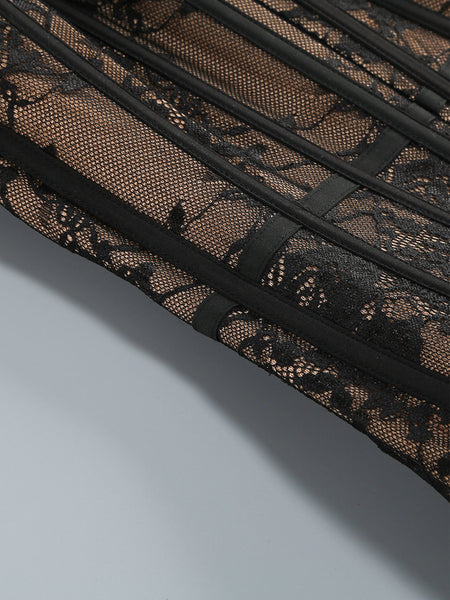 Open Back Lace A-Line Mini Dress