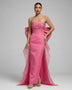 Maxikleid mit Schleife und Drapierung, trägerlos