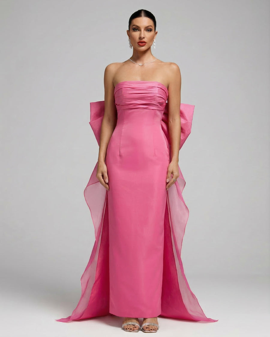 Vale Capri — Bowknot Draping Strapless Maxi Dress, alternate view 2
