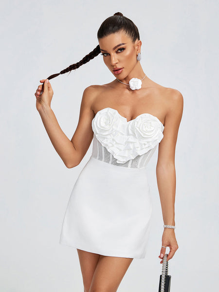Mini bustier heart backless dress for a seductive and elegant look