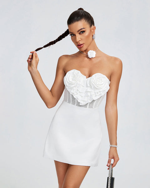 Mini bustier heart backless dress for a seductive and elegant look