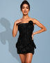 Lace Embroidered Floral Mini Dress with Laces