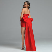 Cove Marceau — Elegant strapless corset dress with bow knot and draping