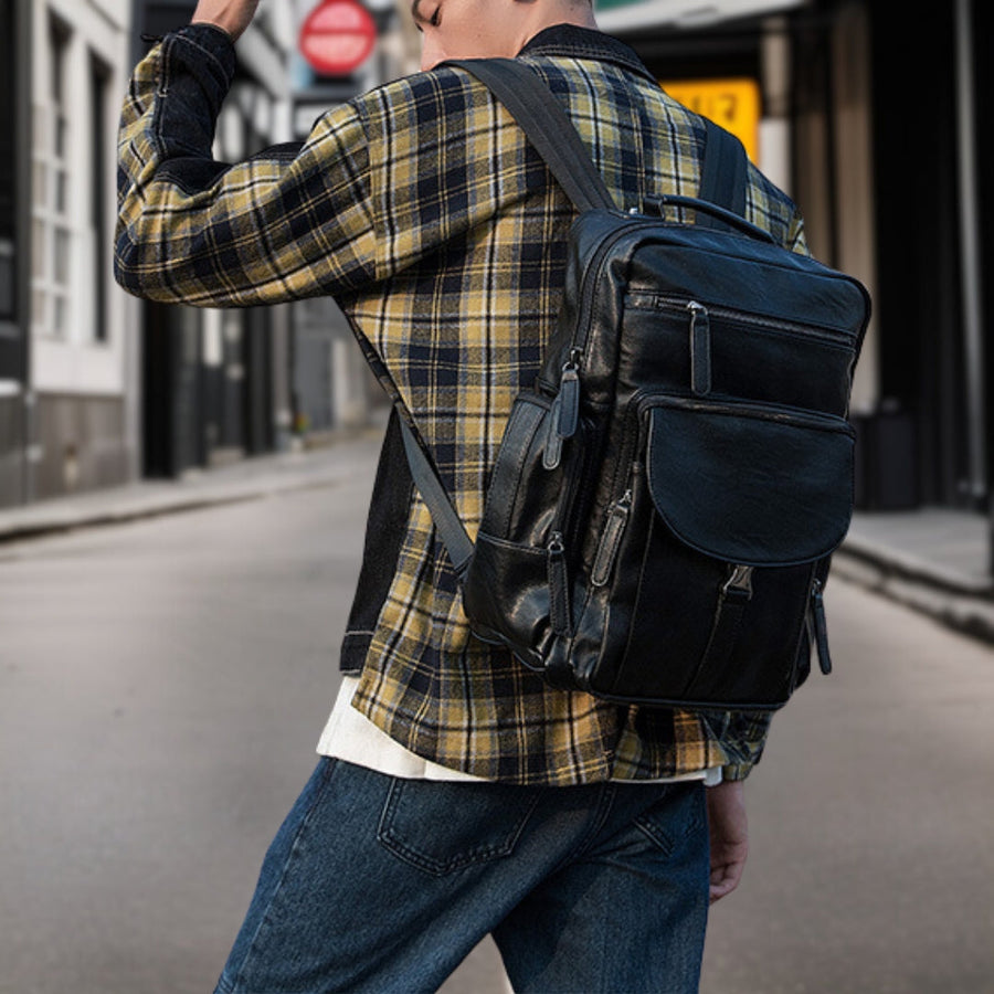 Zachary™ — Trendy Backpack made of Premium Leather Black Men's Statement Handbag, alternate view 2