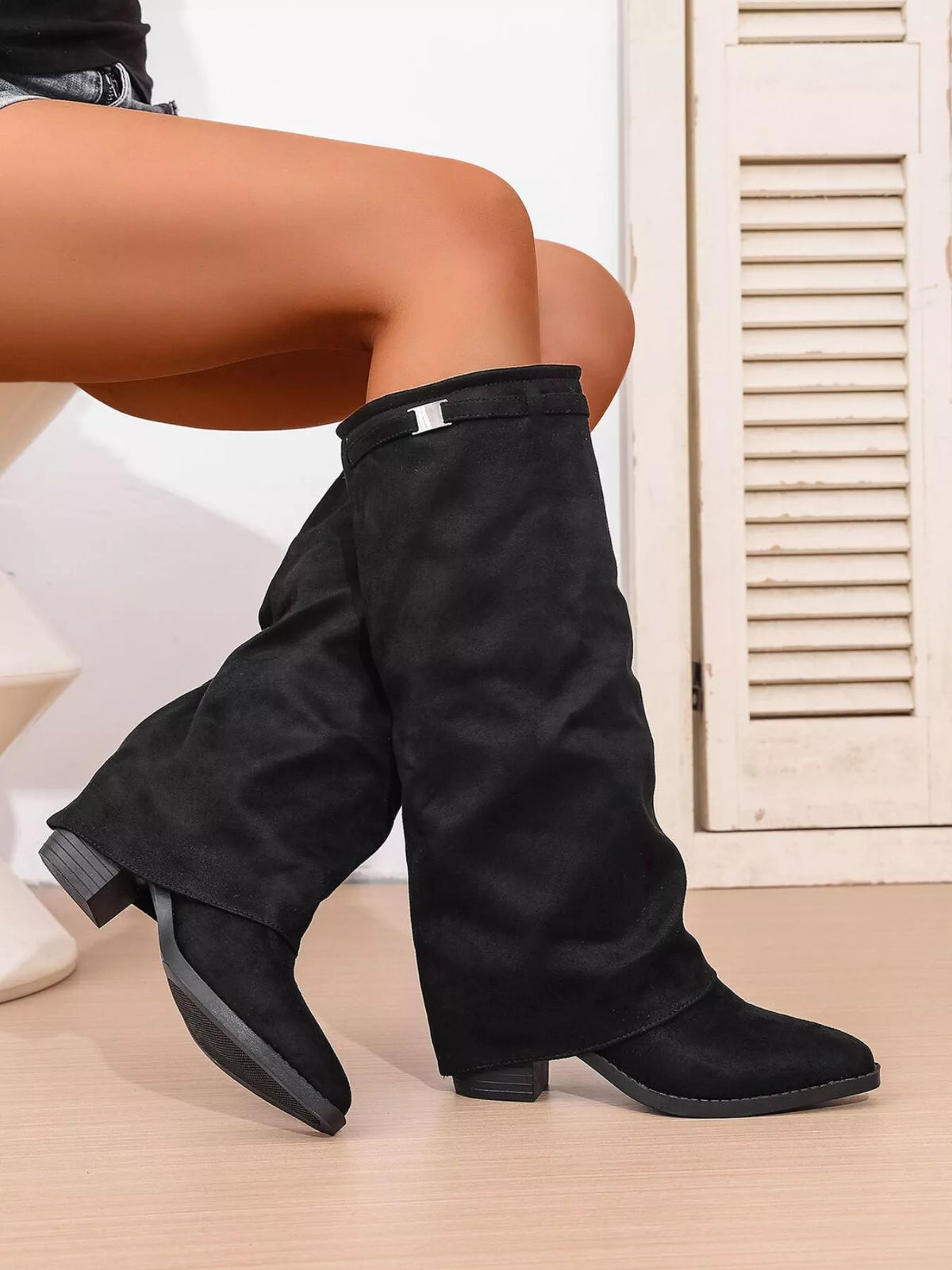 Ivory Bellini — Point Toe Block Heels Boots Fashion Footwear, alternate view 3