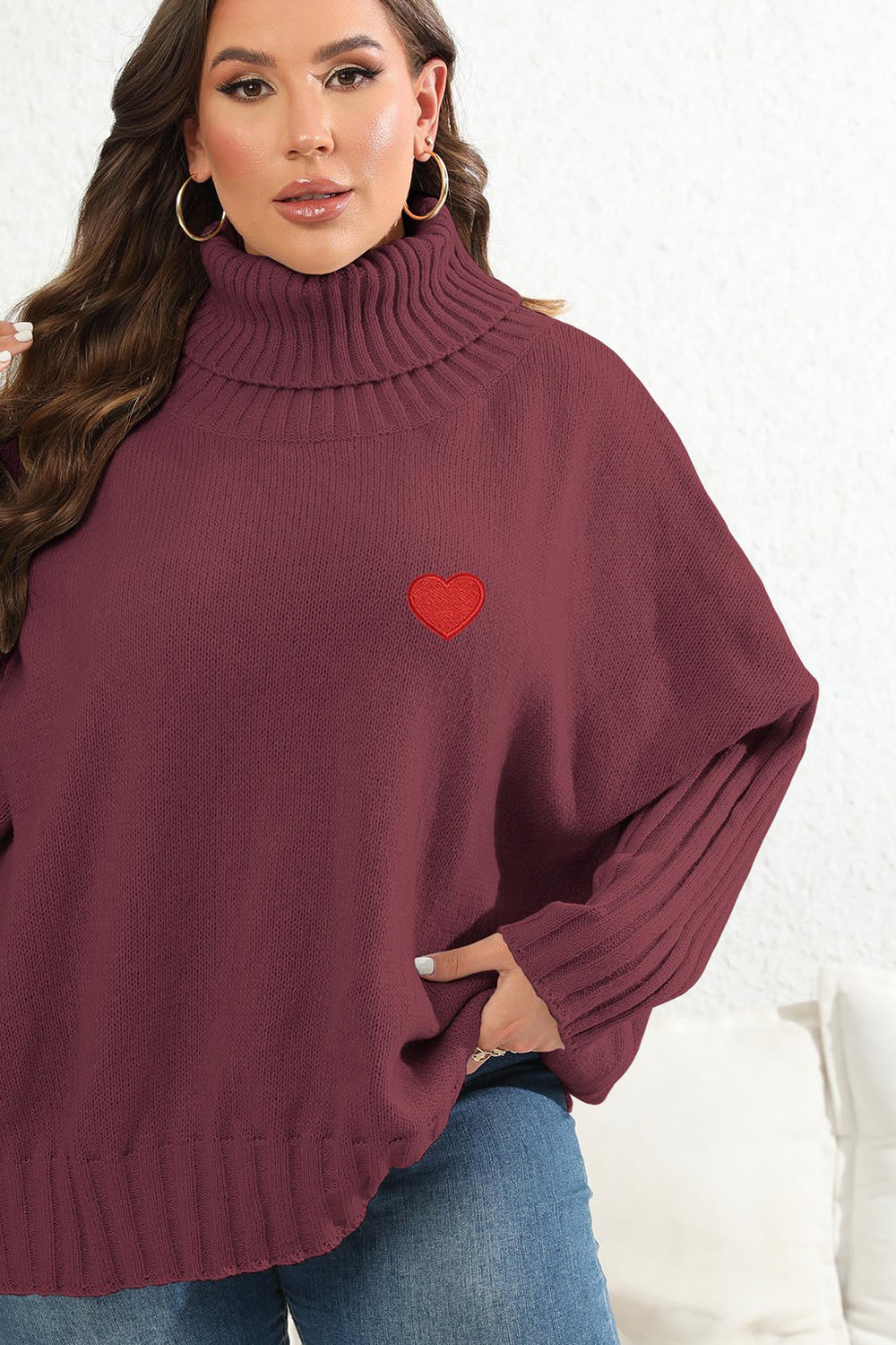 Winter Moreau — Plus Size Turtle Neck Long Sleeve Sweater, alternate view 8