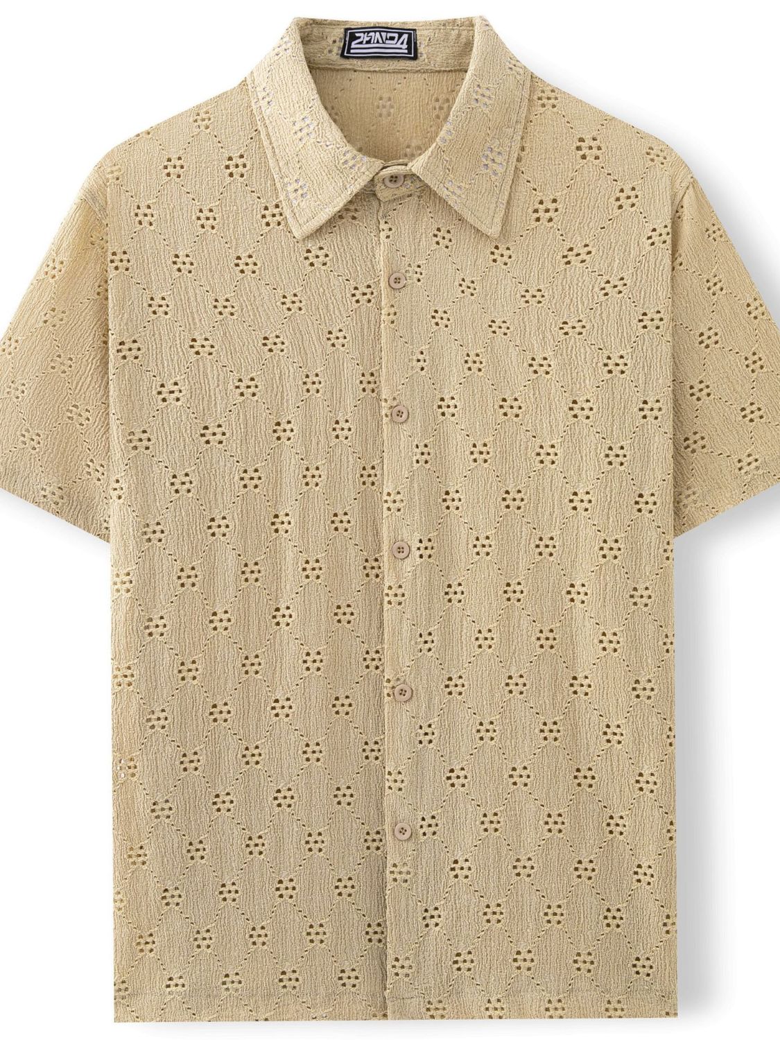 Leander — Men's Plus Size Button Down Short Sleeve Shirt, alternate view 3