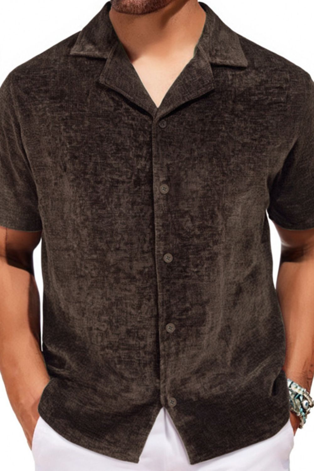 Bastien — Men's Plus Size Button Down Short Sleeve Shirt