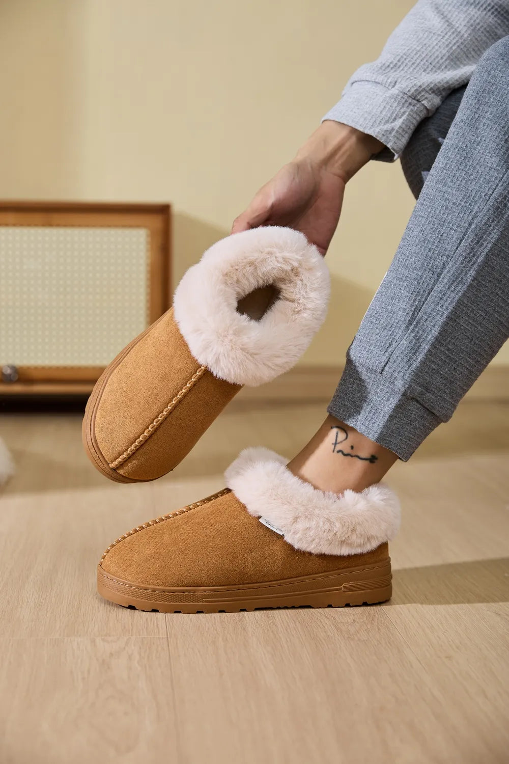 Rain Fiorenza — Faux Fur Round Toe Platform Slippers Fashion Footwear, alternate view 9