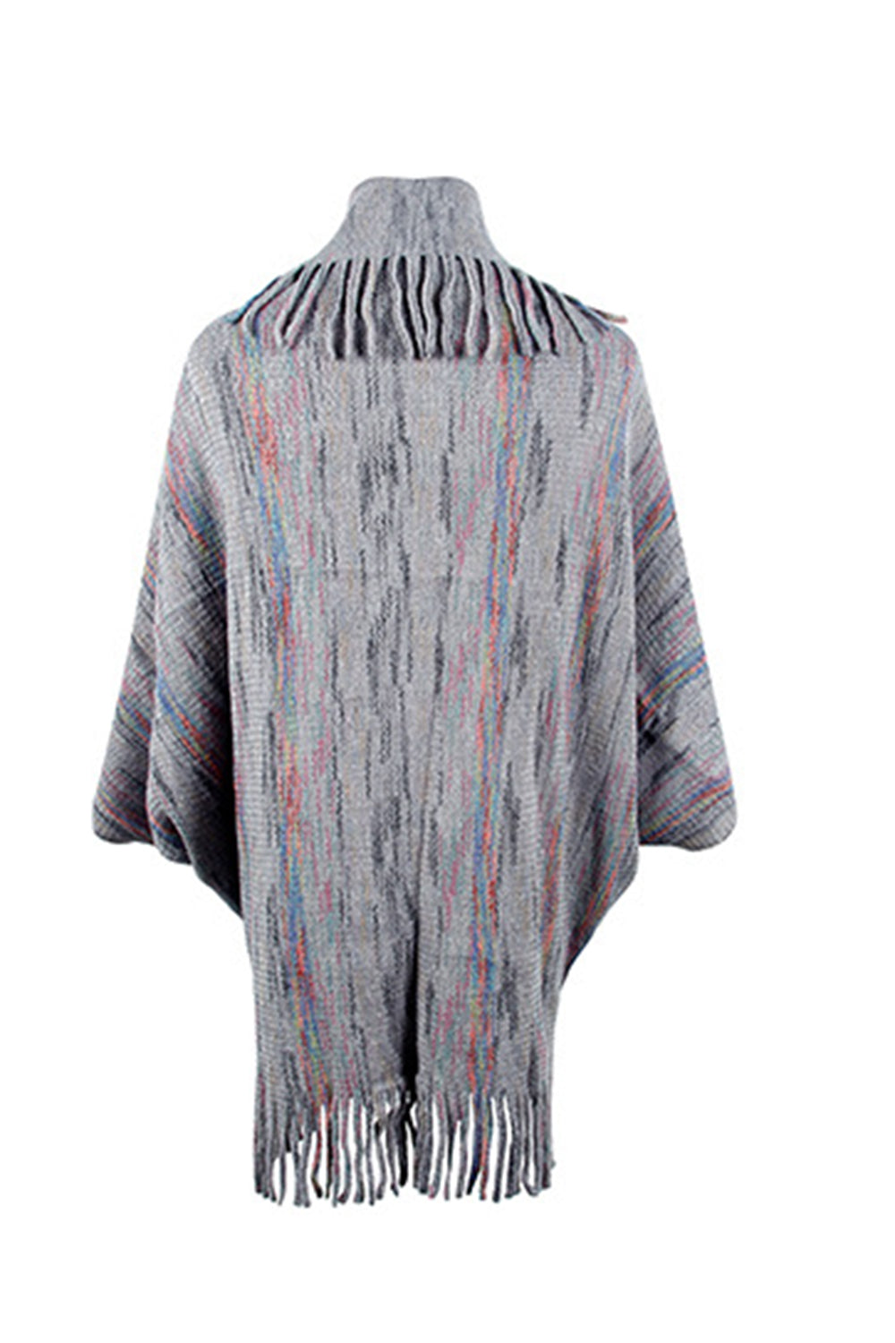 Marlowe Versailles — Fringe Detail Printed Poncho, alternate view 7