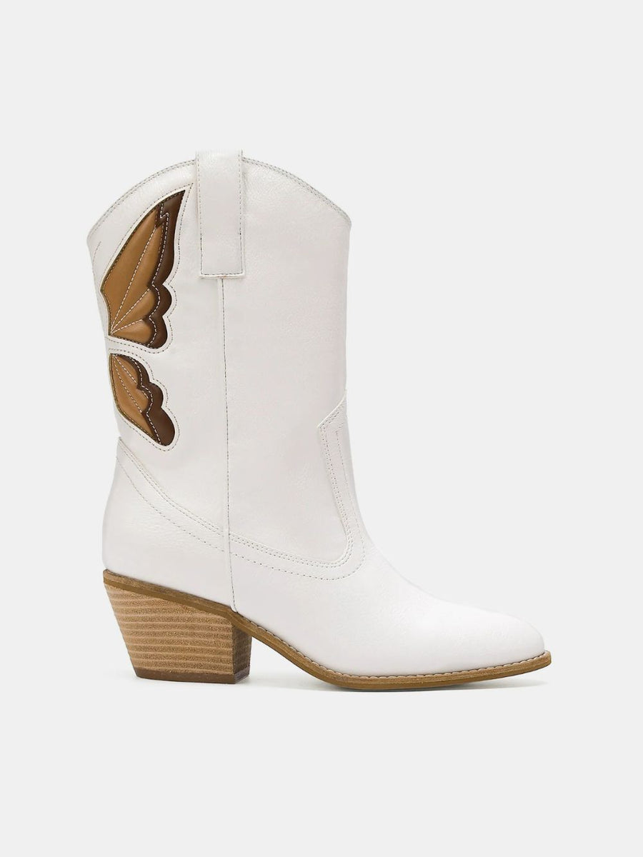 Beast Fashion Butterfly Cut Detail Point Toe Boots - Opulent Empire